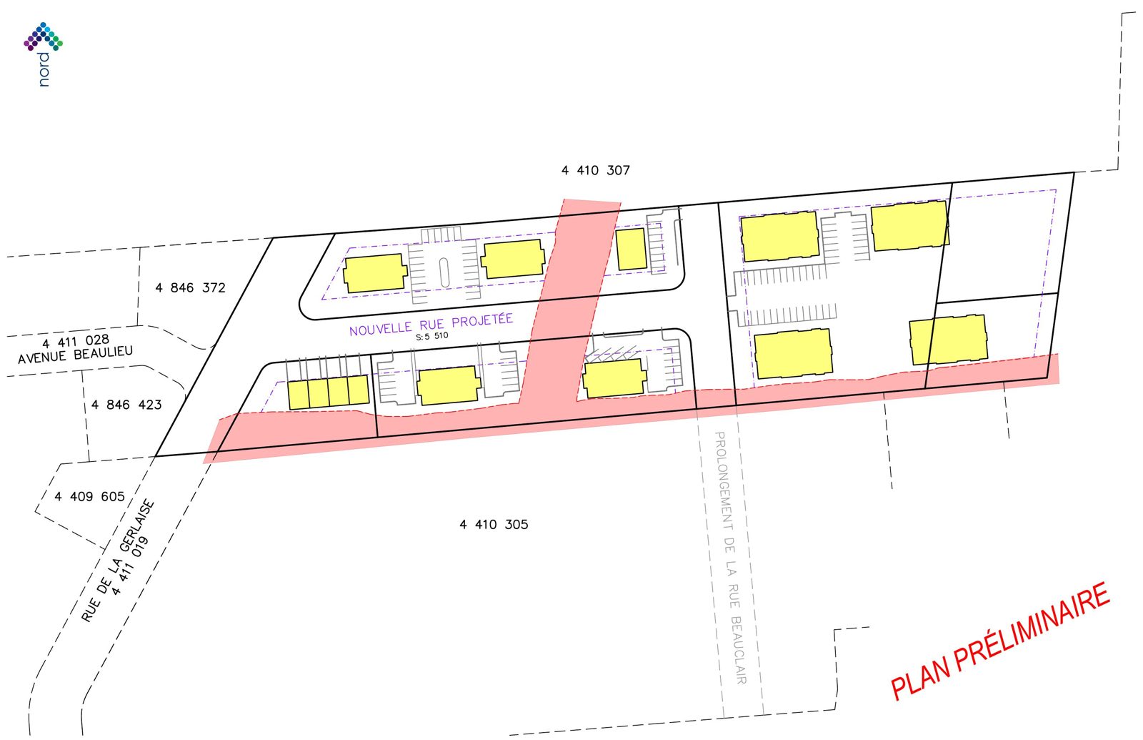 Louiseville — plan préliminaire de lotissement, avenue Beaulieu