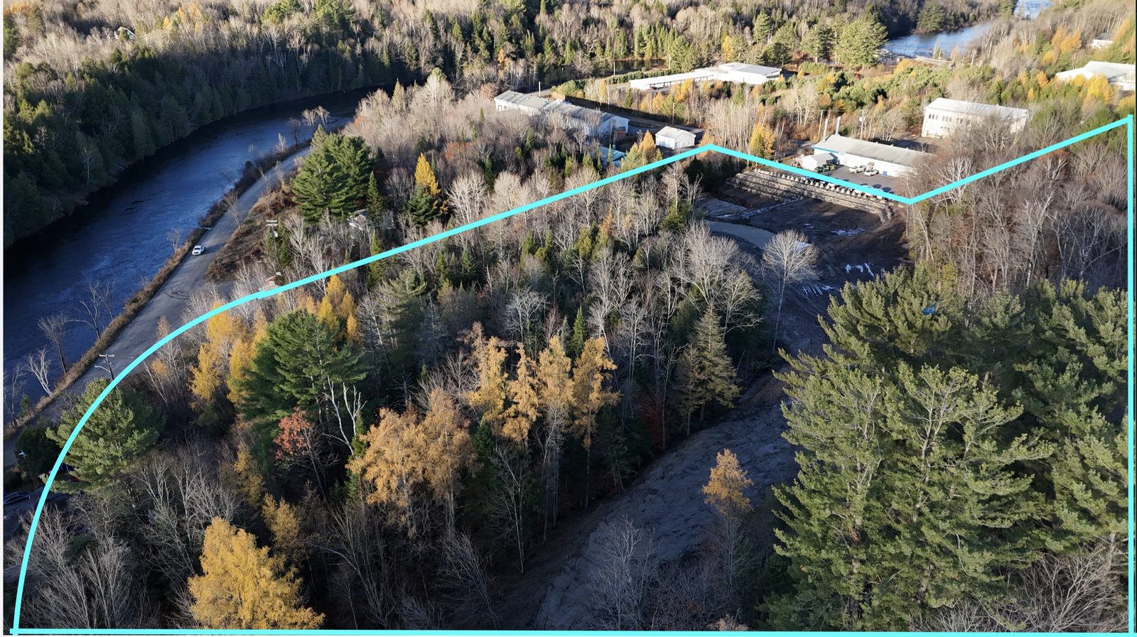 Terrain disponible dans le secteur Rawdon, vu du ciel