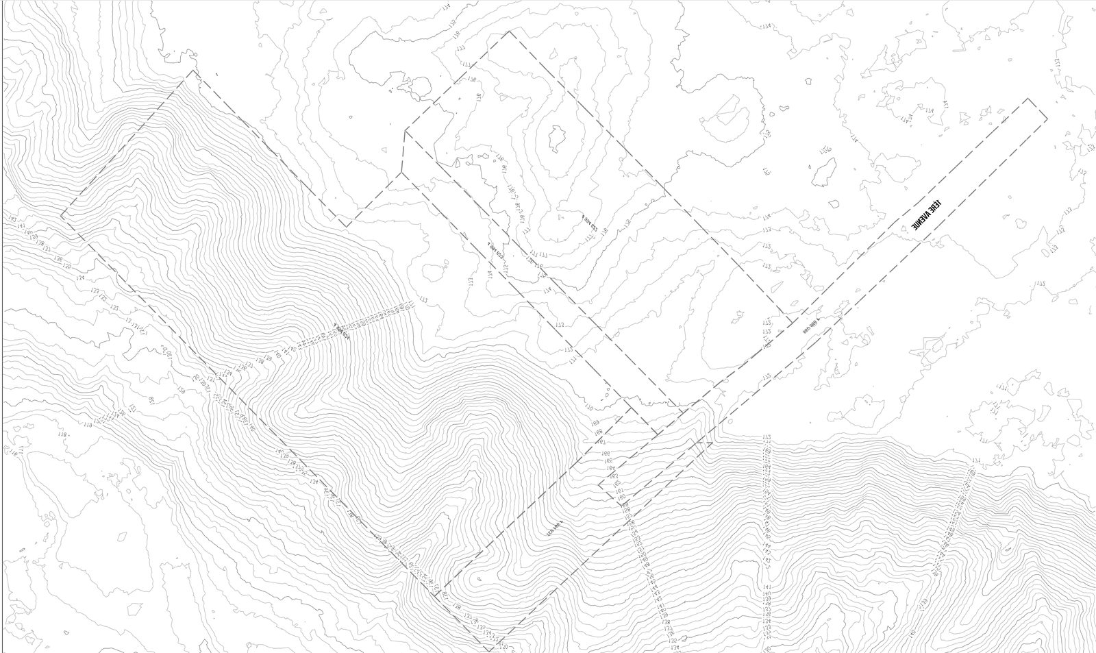 Relevé topographique du site — secteur Rawdon