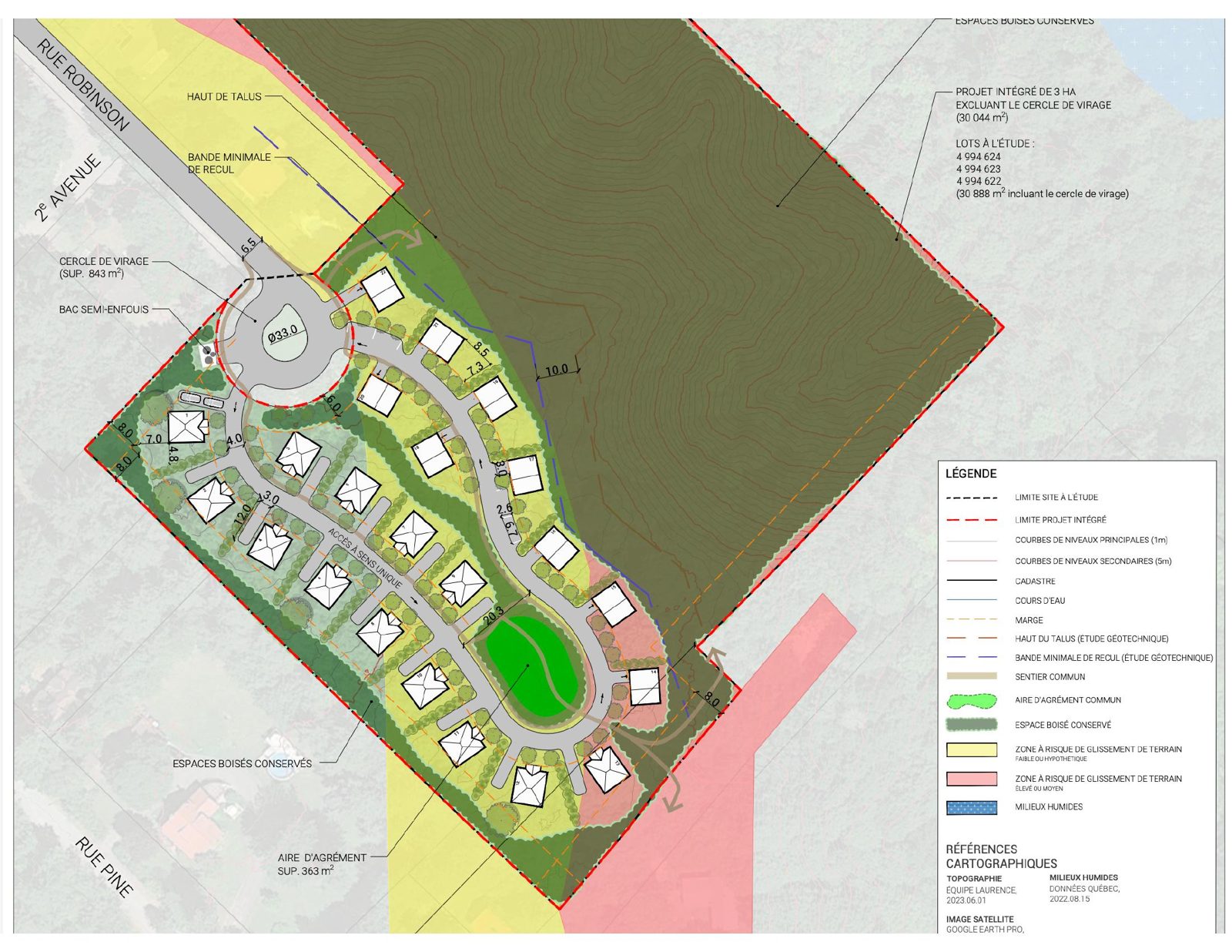 Plan du projet intégré Robinson — 22 maisons unifamiliales, secteur Rawdon